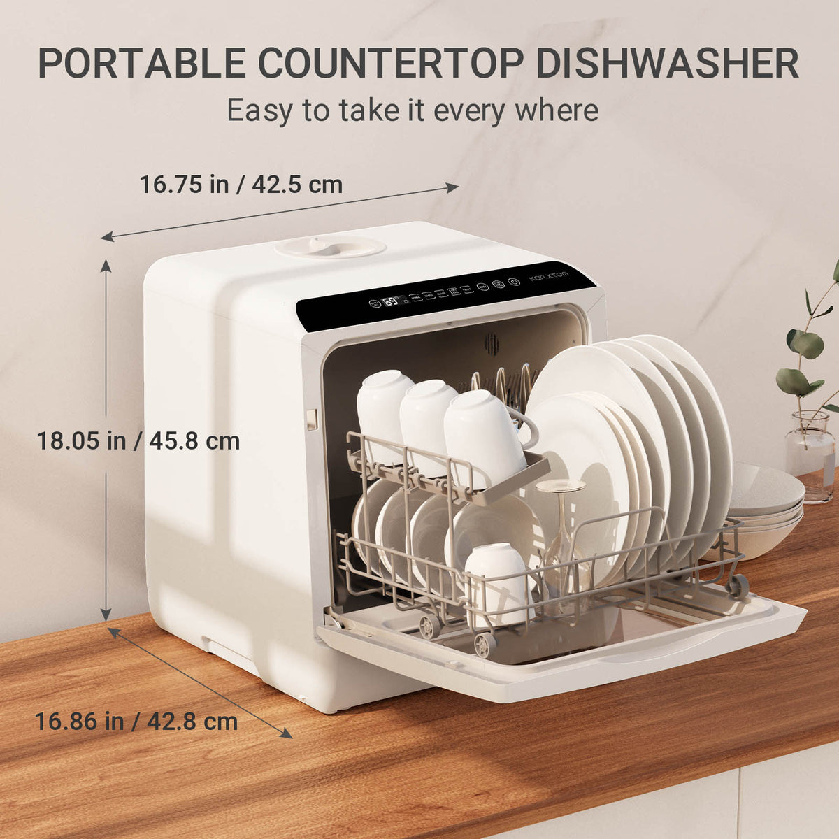 Desktop Dishwasher Integrated Countertop Dishwasher Smart Compact Dishwasher  Free Installation Countertop Dishwasher