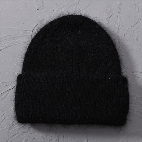 Casual Womens Hats Cashmere Wool Knitted Beanies Autumn Winter Brand New Three Fold Thick