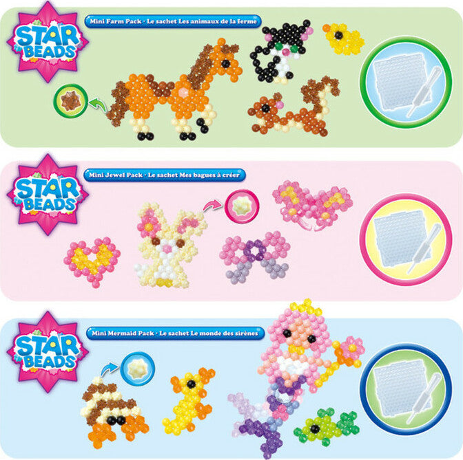 Aquabeads Star Bead Pack, Arts & Crafts Bead Refill Kit for Children - over  800 star beads in 8 colors, Ages 4 and Up