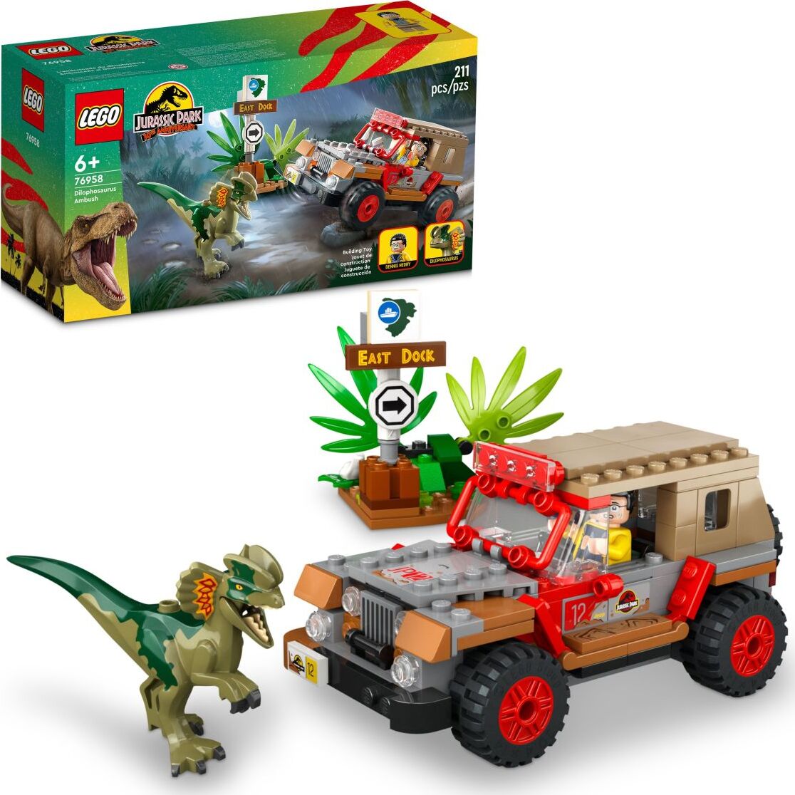 LEGO Jurassic Park Visitor Center: T. rex & Raptor Attack 76961 Buildable  Dinosaur Toy, Gift for Teens and Kids Aged 12 and Up, Including a Dino