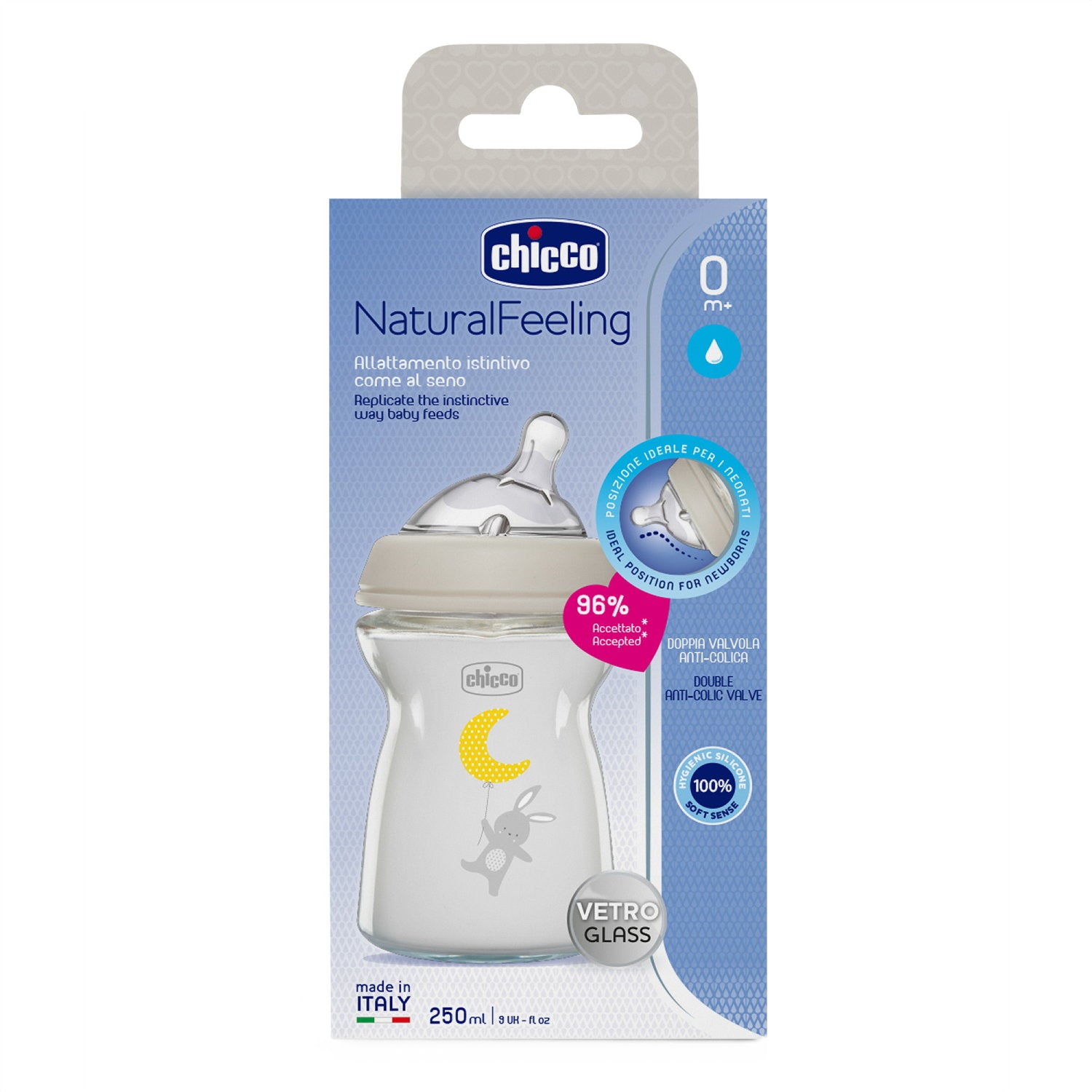 Chicco Natural Feeling Bottle Glass 0Mesi + 150ml