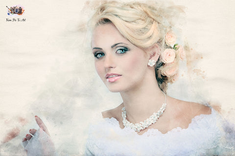 This wedding portrait shows a beautiful bride