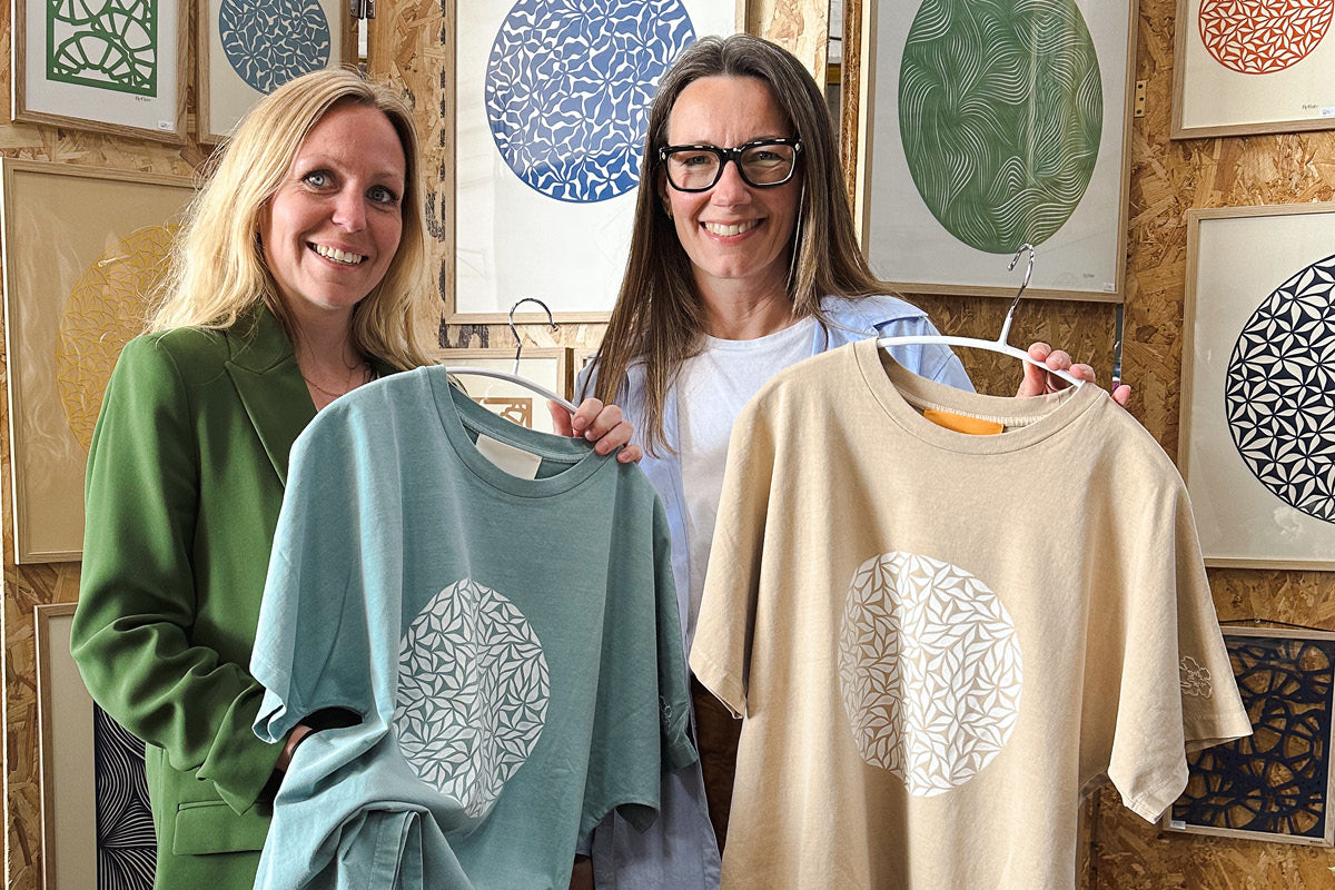 amoode colab with nordic papercut limited edition handmade t-shirts