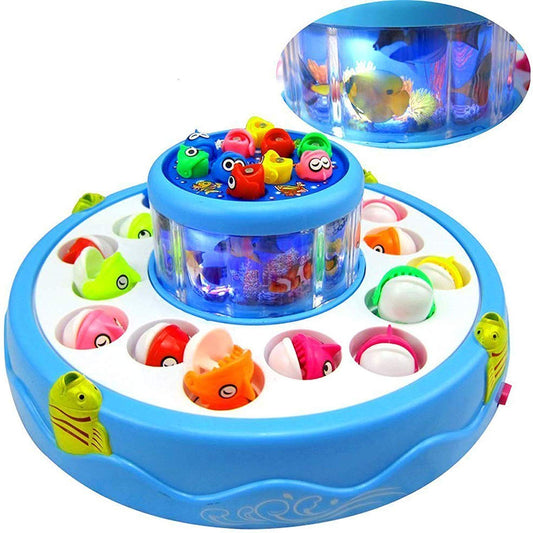 Fishing Game Musical Rotating Big Round Tyre Catching Fish Game