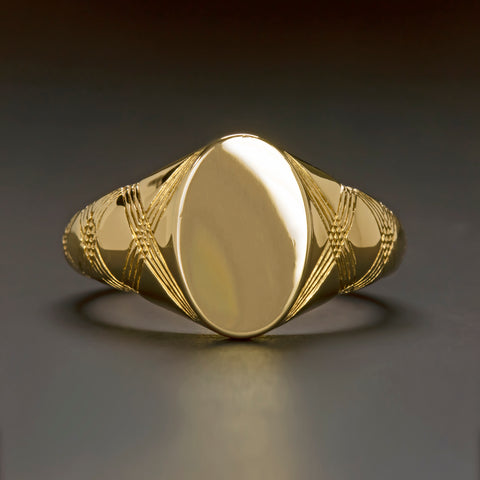 yellow gold signet ring