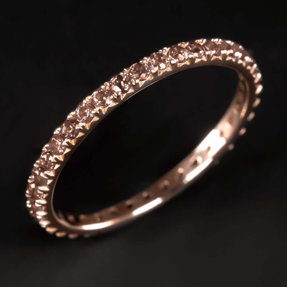 14K Rose Gold Pink Diamond Eternity Ring