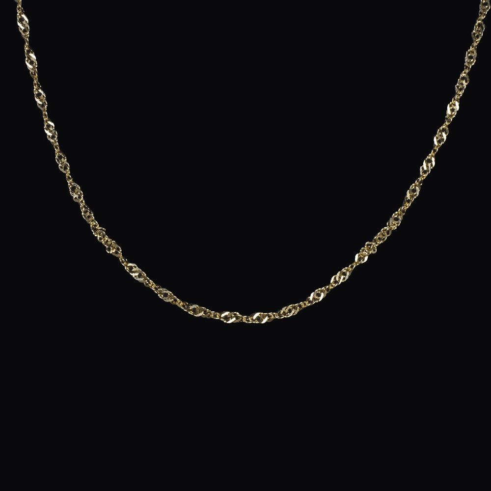 S LINK CHAIN NECKLACE SOLID 14K YELLOW GOLD 19 INCH 1.3mm THIN