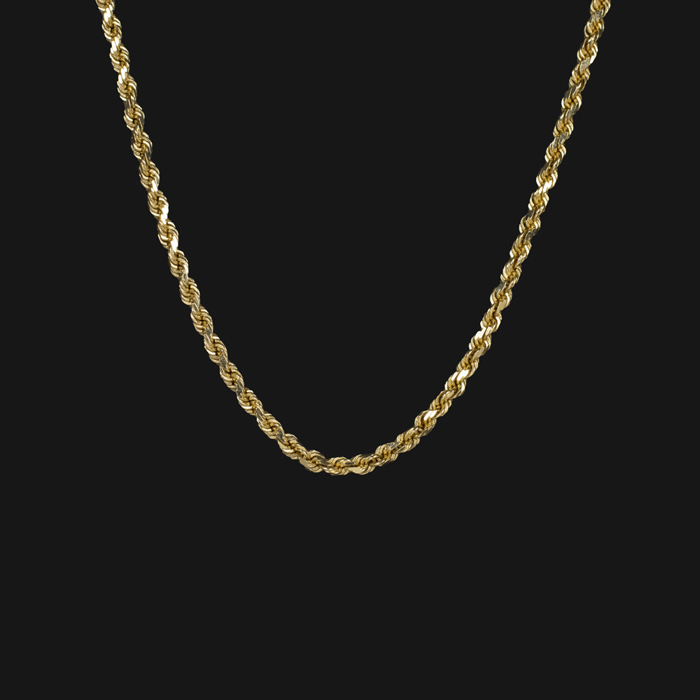 Rope Chain Necklace / 14k Solid Gold Rope Chain 3,5mm / Twisted Chain  Necklace / Rope Gold Chain / Diamond Cut Rope Necklace / Twisted Chain -   Norway