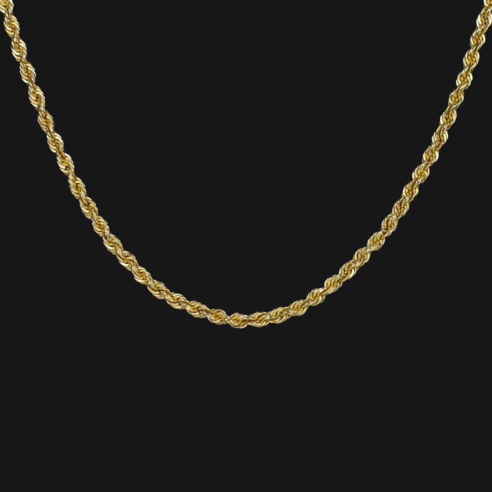 9 Gram Vintage Solid 14k Yellow Gold Long Rope Chain Necklace 30