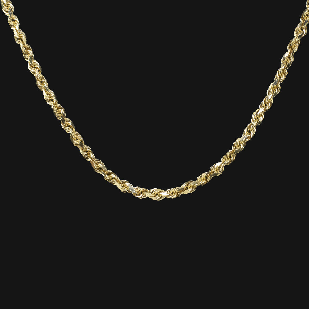 SOLID 14k Gold Rope Chain Necklace 1.6mm 1.8mm & 2.5mm Chain 