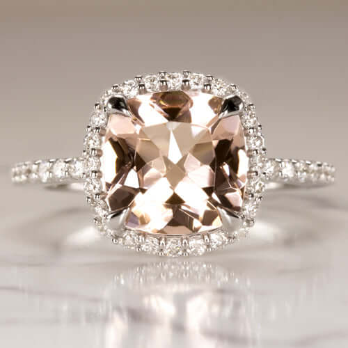 Amazon.com: Unique Engagement Ring Morganite Engagement Ring 14K Rose Gold  Ring Art Deco Ring : Handmade Products