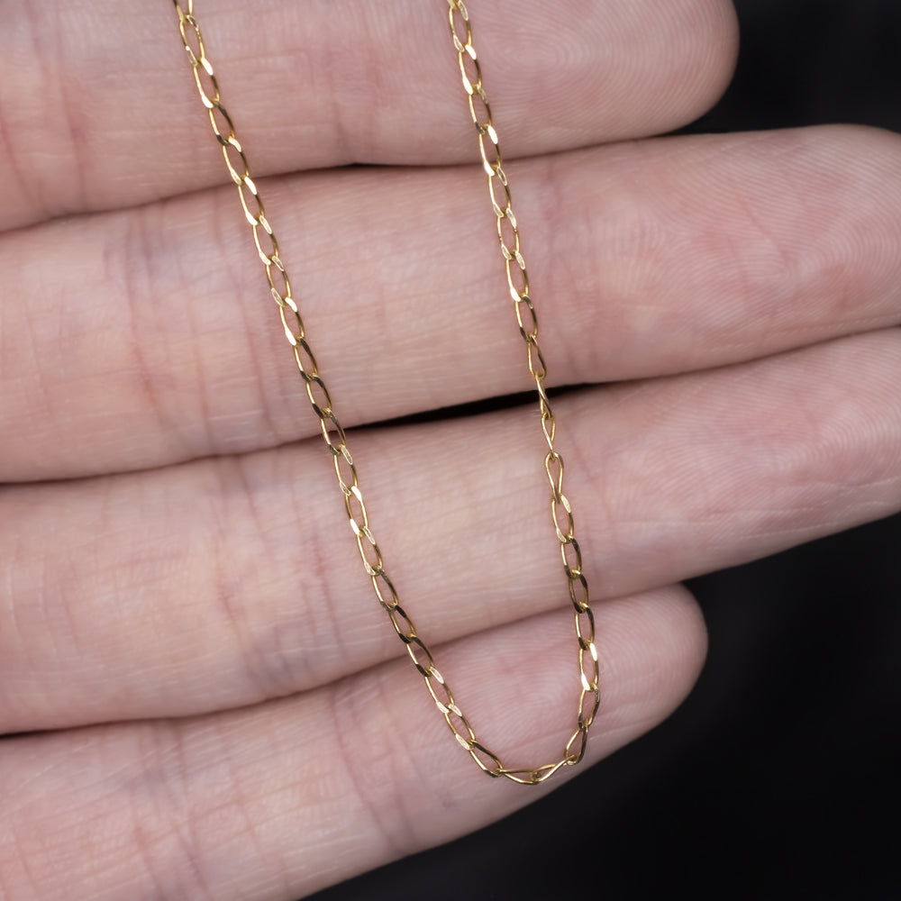 Mens Chain Necklace 18K Gold Curb Chain Men Thin Chain -  Denmark