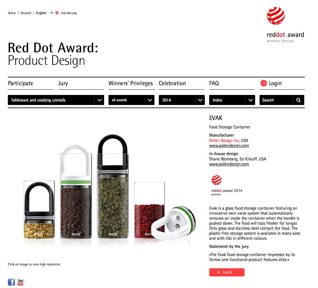 EVAK: 2014 Red Dot Award Winner Prepara