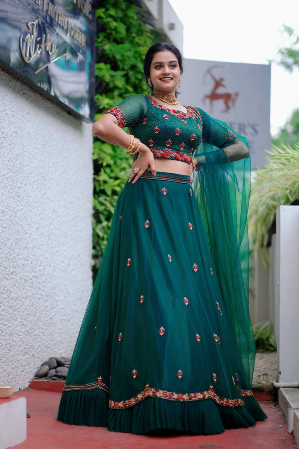 Bottle Green Lehenga Choli Dupatta, Indian Lehenga for Bridesmaid Wedding  Party Designer Wear Made to Fit - Etsy