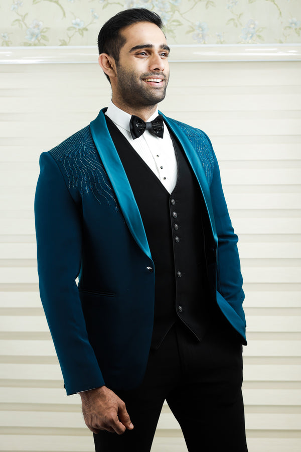 Jade Black 3 Piece Tuxedo Suit