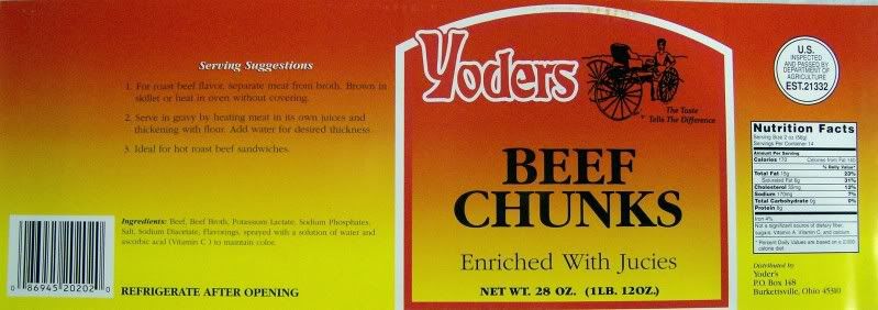 Yoders Beef Label