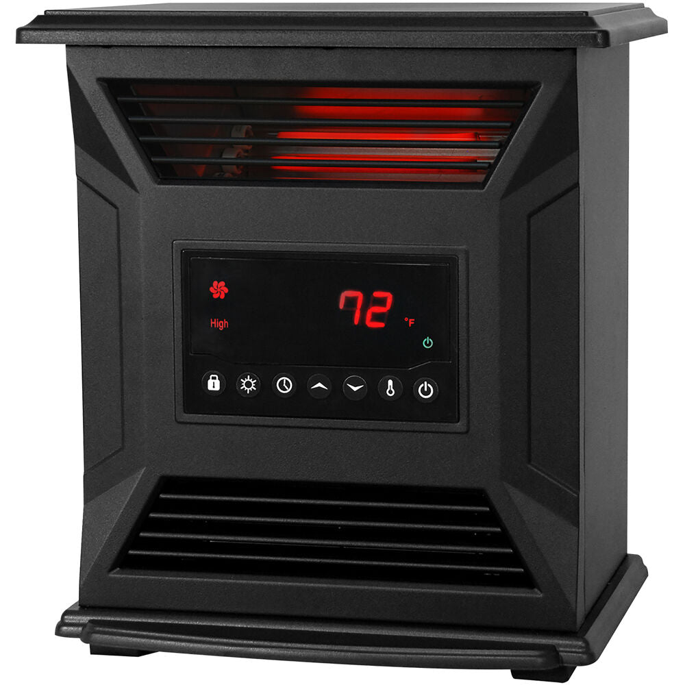 Almo HT1270 6-Element Heater with Front Air Intake and Remote - 14 in. x 10.40 in. x 16.30 in. - Black