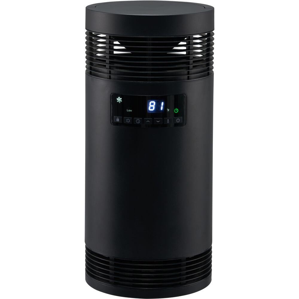 Almo HT1369 360 Surround Ceramic Tower Heater with Handle - 8.23 in. x 8.23 in. x 18.26 in. - Black