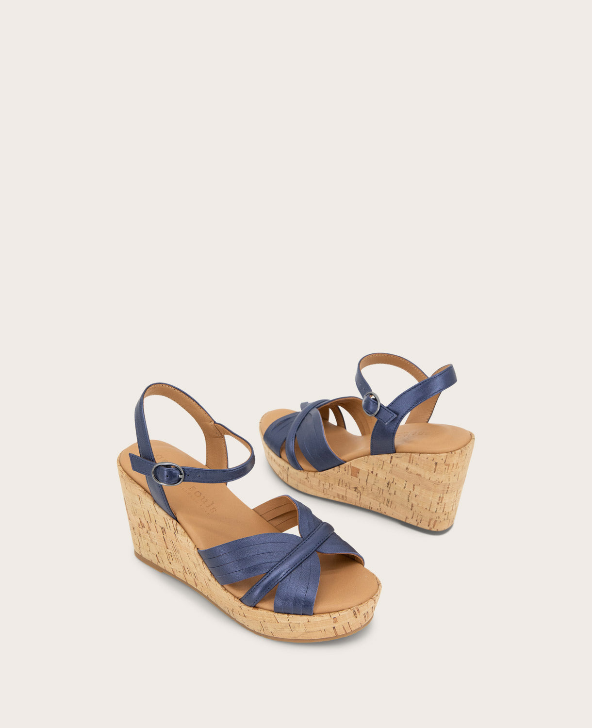 Shop Gentle Souls Nomi Wedge Sandal In Navy