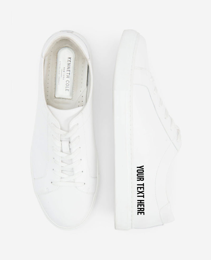 Site Men's Personalized Kam Leather Sneaker | Kenneth Cole
