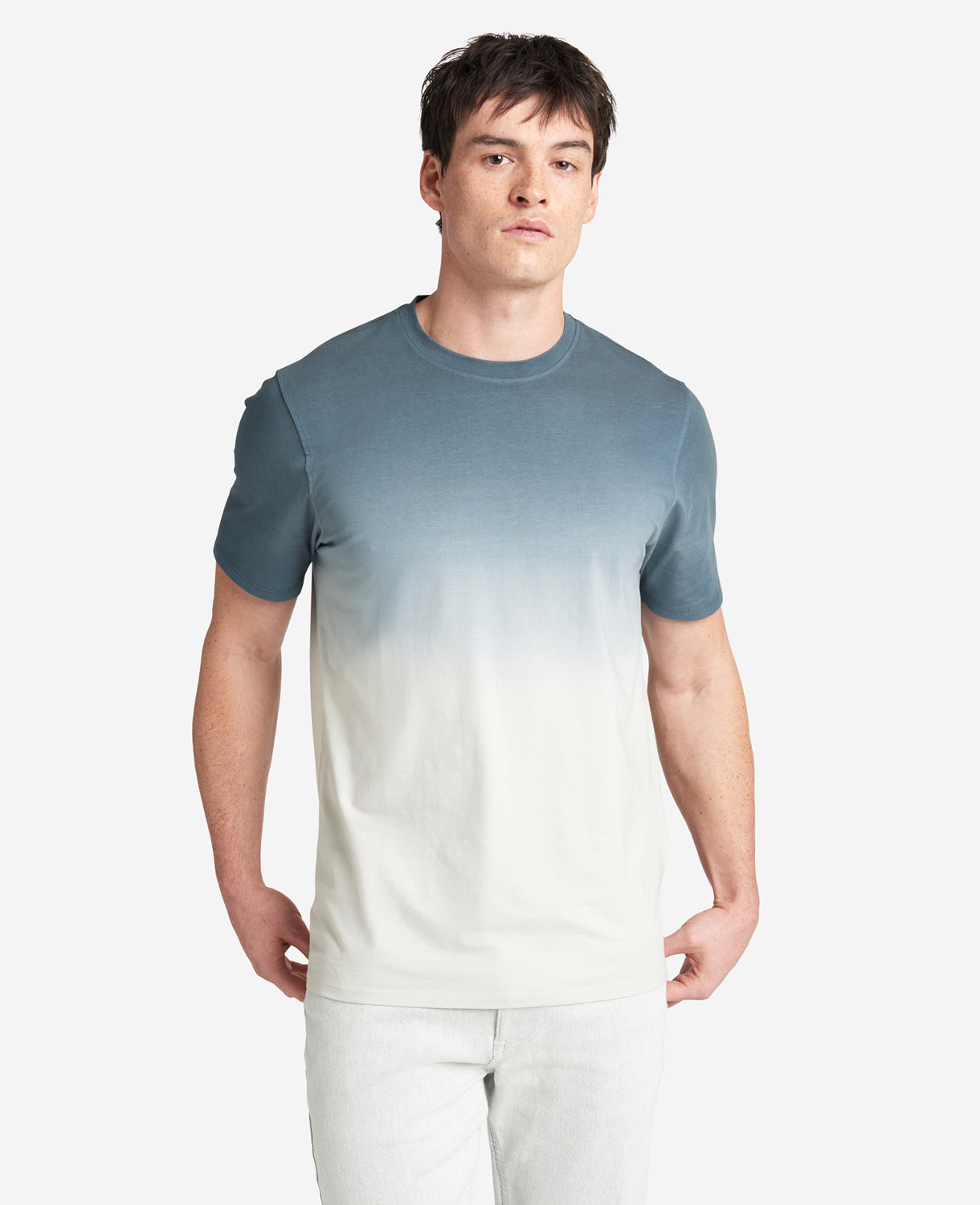 Shop Kenneth Cole Dip Dye Crewneck Tee In Blue