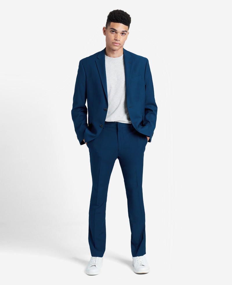 Royal Blue Twill Slim Suit Jacket