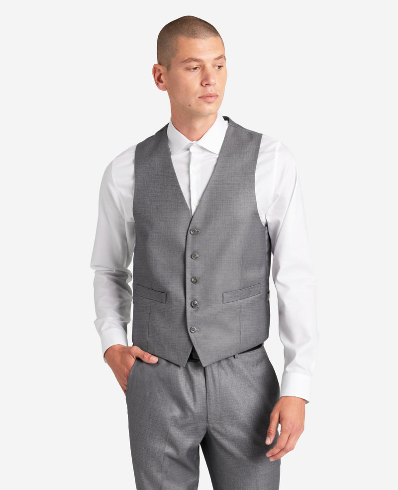 Slim Fit Suit Vest - Black - Men