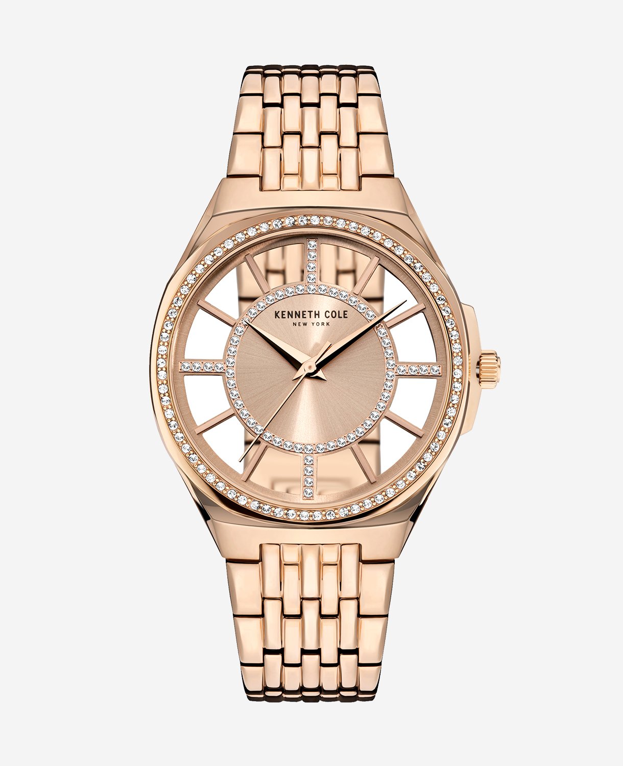 Kenneth Cole | Rose Gold Modern Dress Watch With Stainless Steel Band