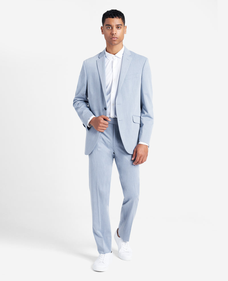 Blue Men's Suits Seersucker Formal Wedding Groom Tuxedo Business Blazer 2  Pieces | eBay