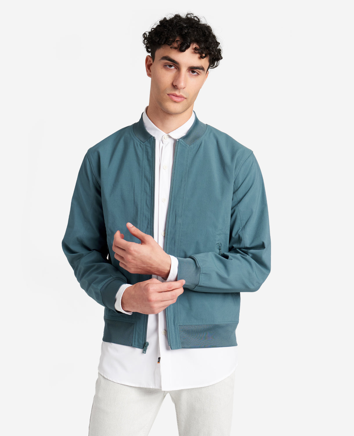 Kenneth Cole | Water-Resistant Bomber Jacket in Blue