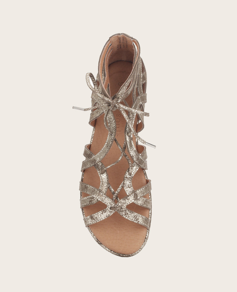 Tan Leather-Look Gladiator Footbed Sandals | New Look