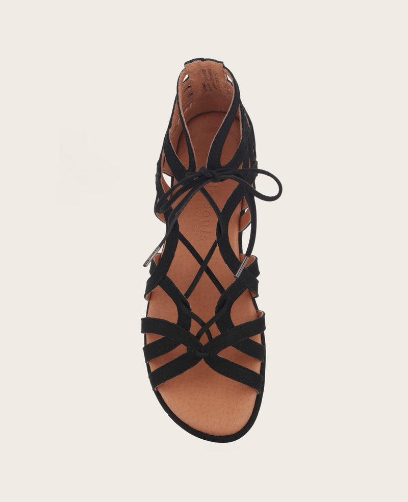 Lace-up Front Zip Back Wedge Gladiator Sandals | EMERY ROSE