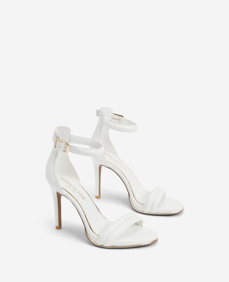 Hailey White & Silver Crystal Ankle Strap Heels – Cult of Coquette