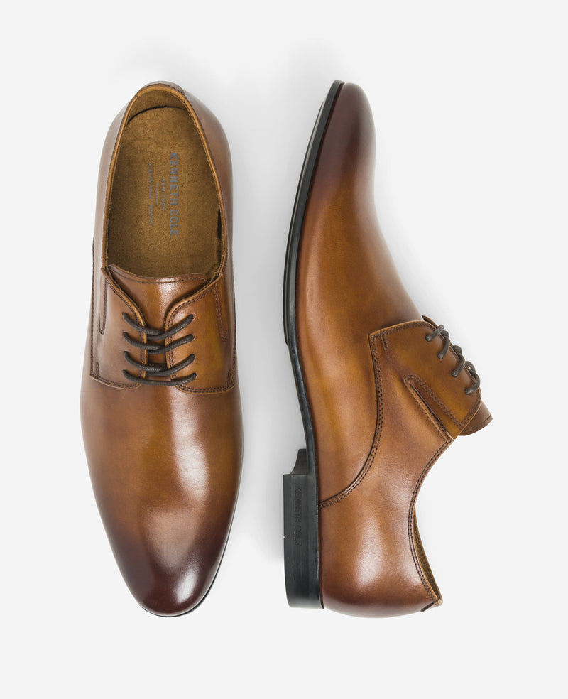 Cognac Derby Shoes - Luxury Leather Footwear 7.5