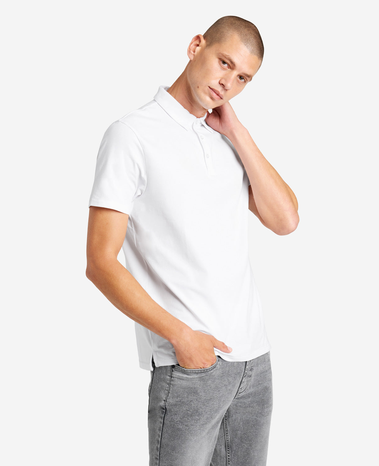 Kenneth Cole | Knit Polo in White, Size: S