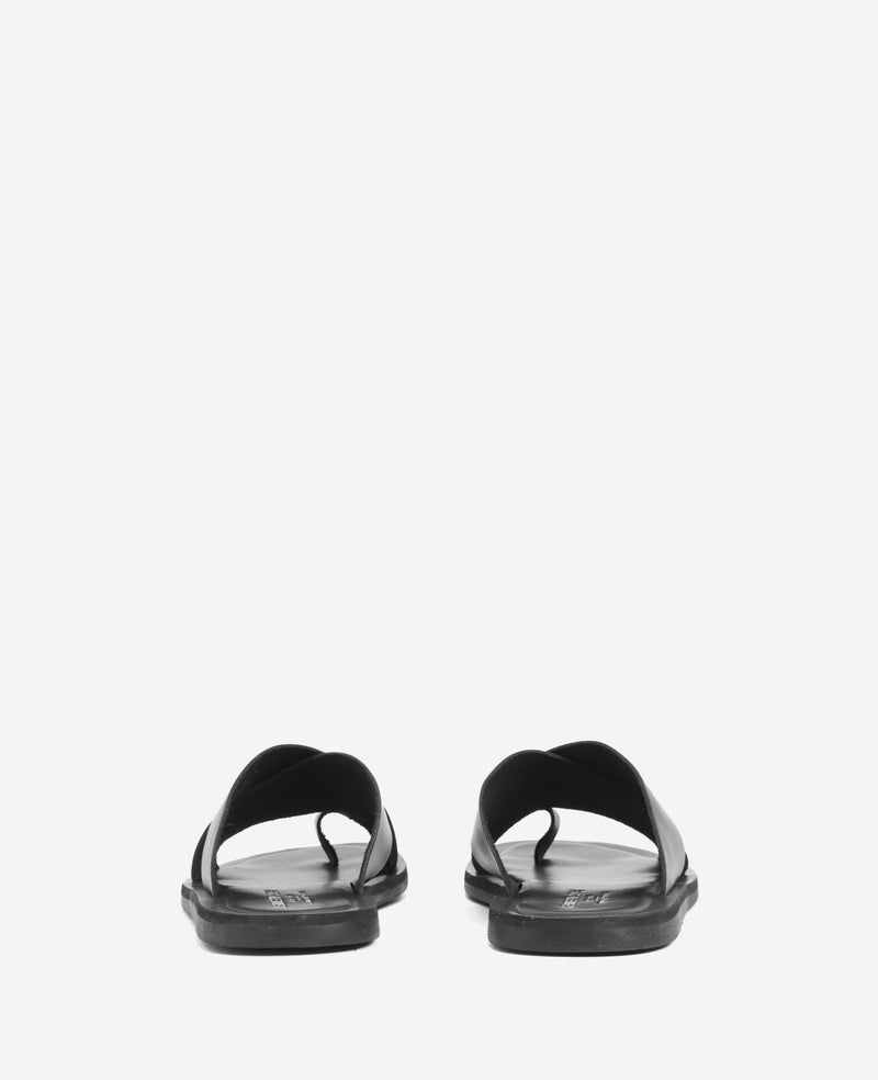 Hampton Peep Toe Slide SandalsSmooth Black Leather – Scandic Footwear