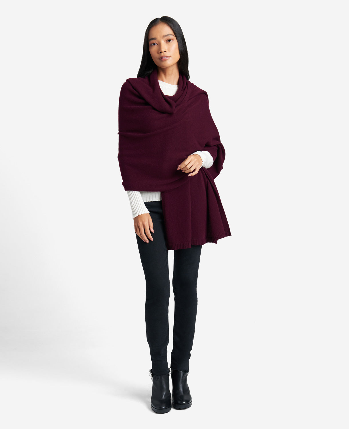 Kenneth Cole Site Exclusive! Pure Cashmere Multi-wear Wrap In Burgundy