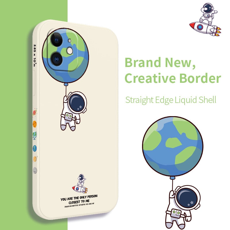 Astronaut Pattern Silicone Case For iPhone