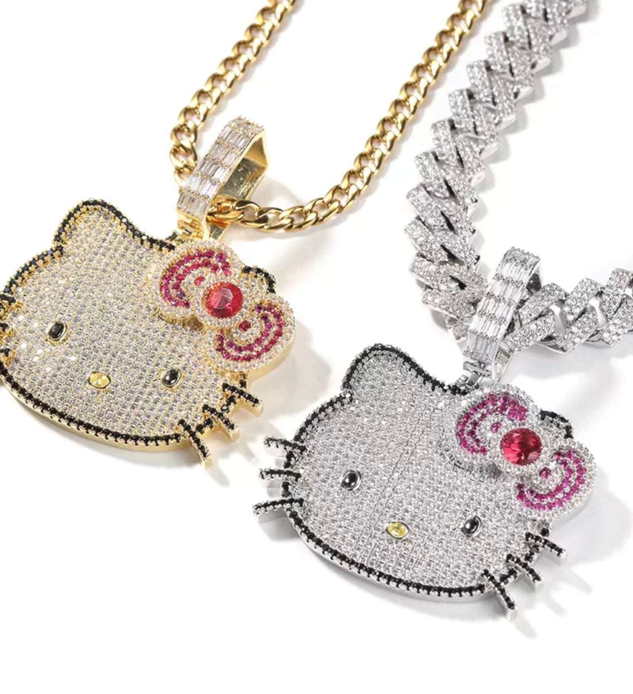 Iced Out Kitty Pendant (Ships Same Day) – CharmBox