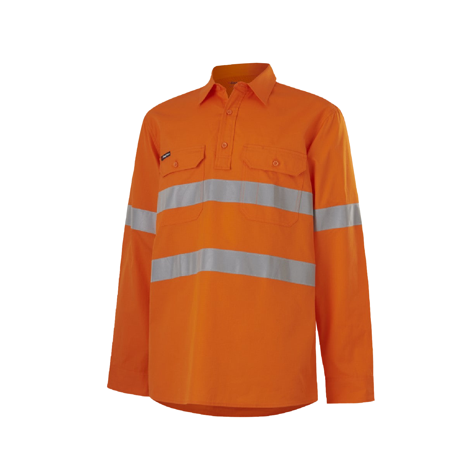 KingGee Men's Workcool Vented Closed Front Shirt Taped L/S - Orange ...