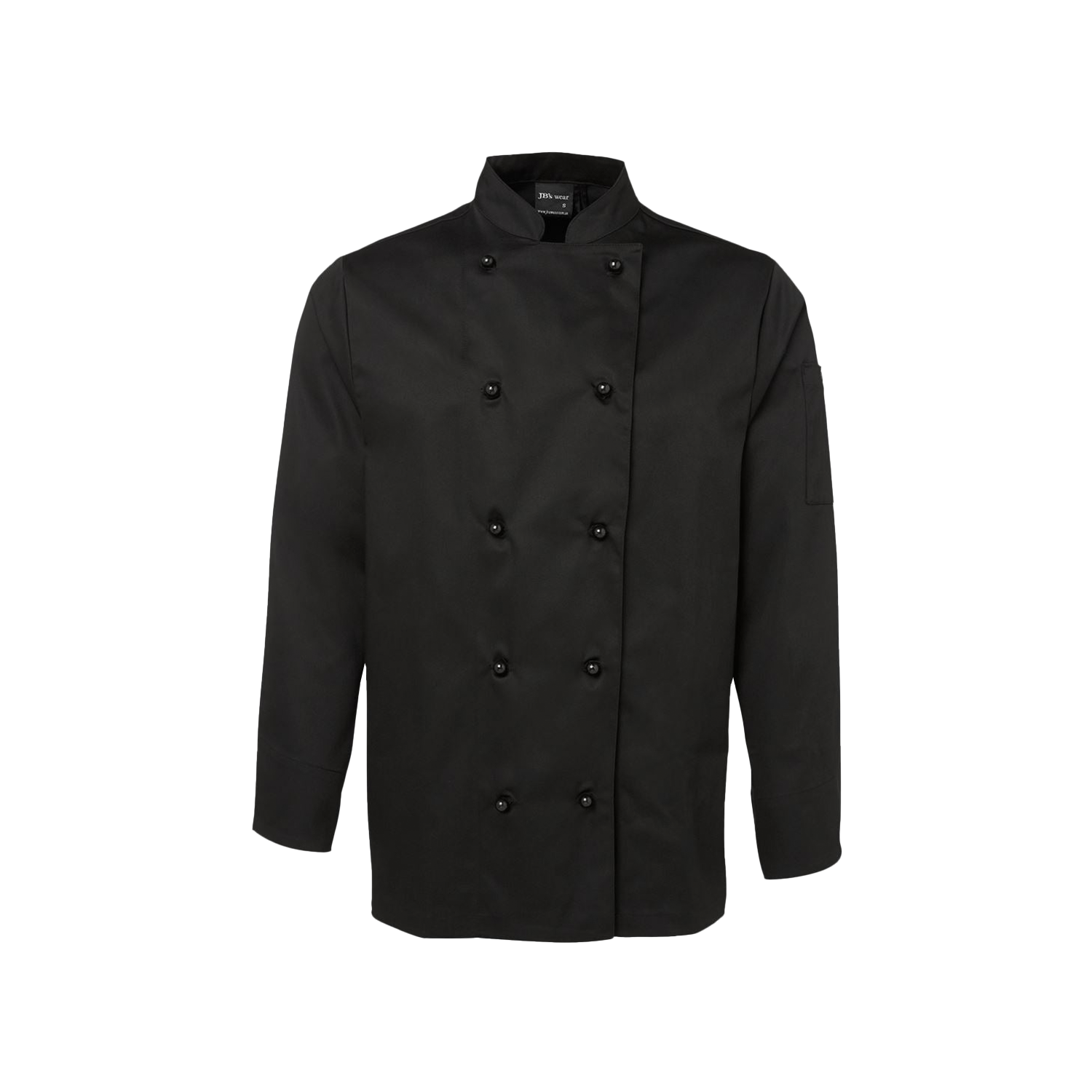 JB's Wear Unisex Long Sleeve Unisex Chefs Jacket - Black - Totally Workwear