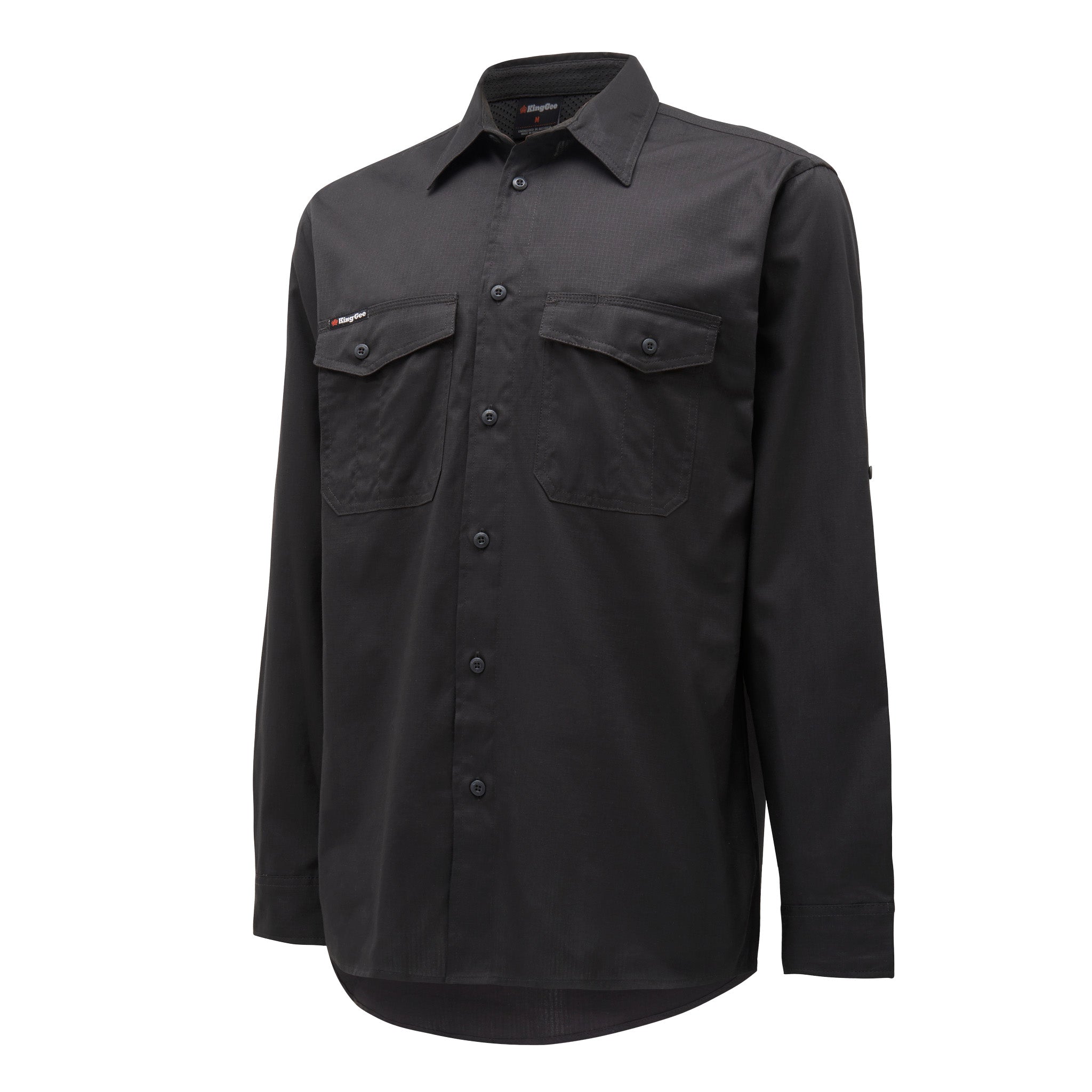 KingGee Men's Workcool 2 Long Sleeve Shirt - Charcoal - Totally Workwear