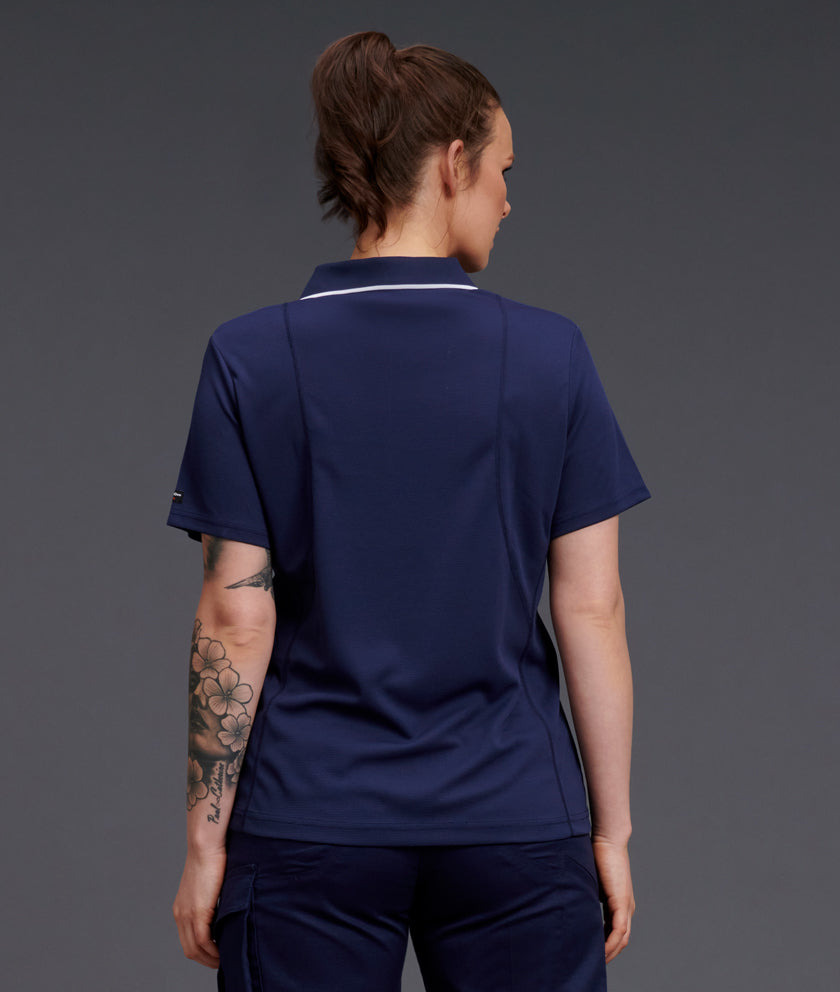 KingGee Women's Workcool Hyperfreeze Short Sleeve Polo - Navy - Totally ...
