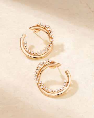 Scatter Hoop Earrings, Diamond