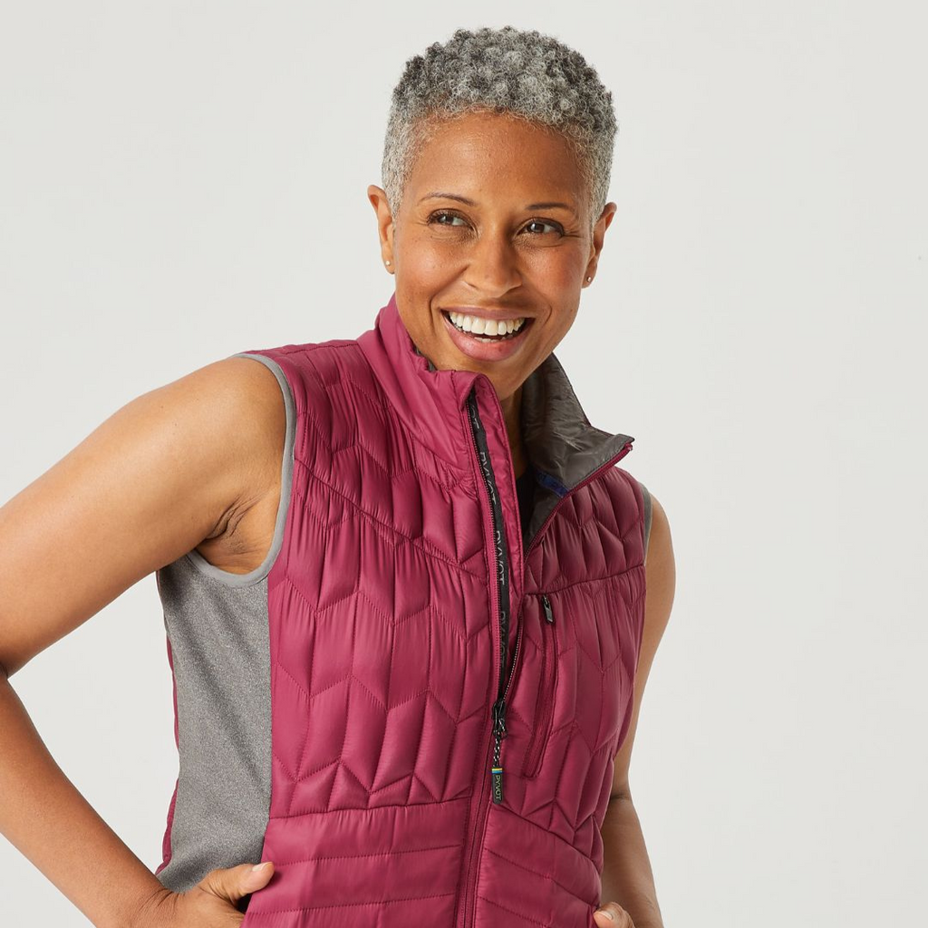 woman wearing red Pyvot Weighted  Vests