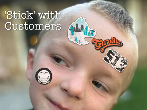 Sticker on kids face