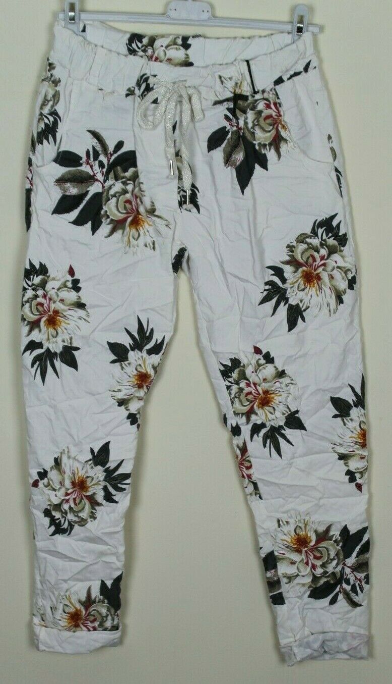 Crinkle Pants-Floral- Made In Italy – Amelia-May Italian