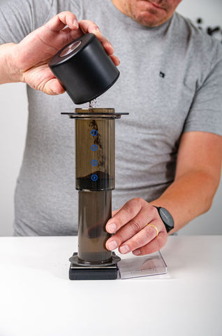 AeroPress auf Waage