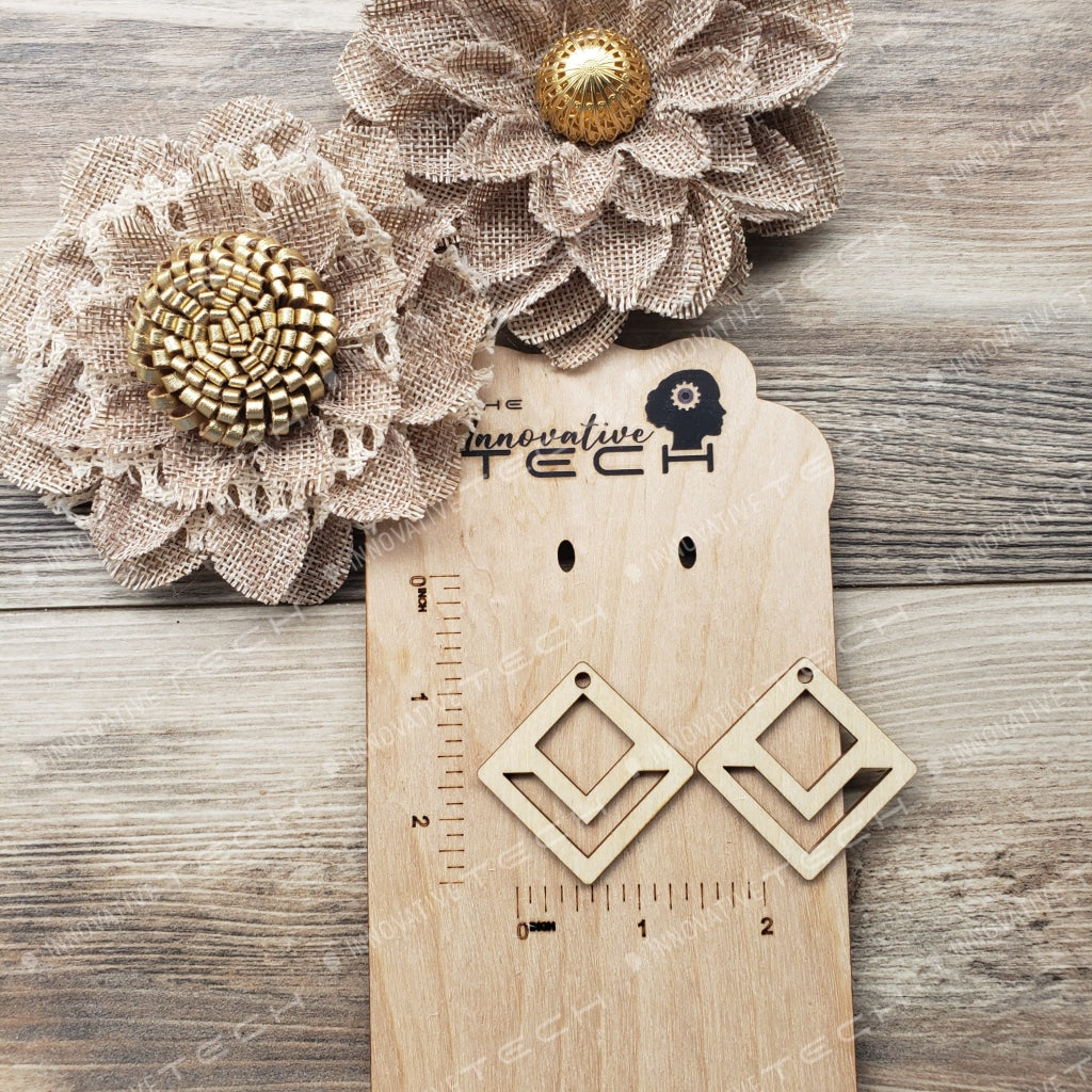 Macrame Wood Blank - Open Square with bar on the bottom