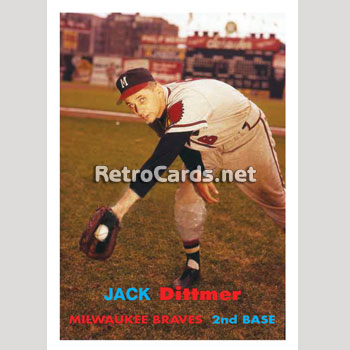 Joe Jay Milwaukee Braves Custom Baseball Card 1957 Style 